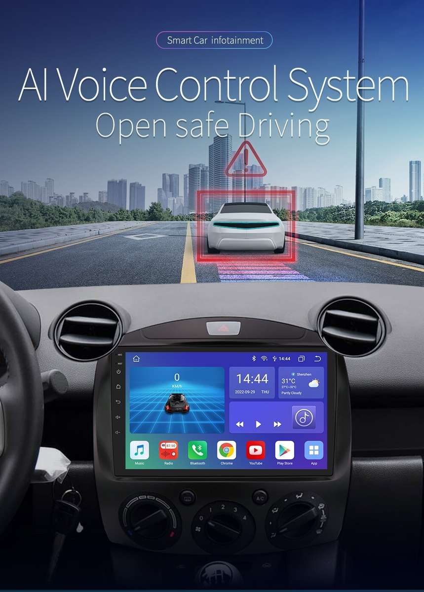 For Mazda 2 2007-2014 Android12 8Core 9" GPS Car Stereo Radio PIP BT DSP CarPlay
