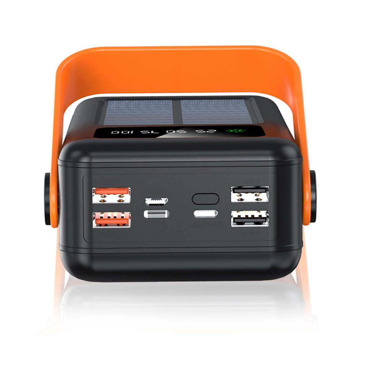 Portable Solar Power Bank 60000mAh 5 Ports External Battery Charger with Lights