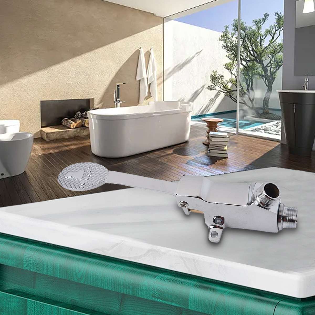 Quick And Hands Foot Pedal Control For Copper Bathroom Sink Faucet