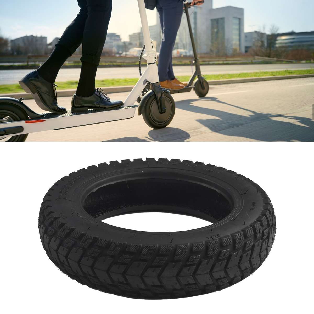 10 Inch 10x2-6.1 Tubeless Tyre Thickened Off-Road Tire Electric Scooter Refit