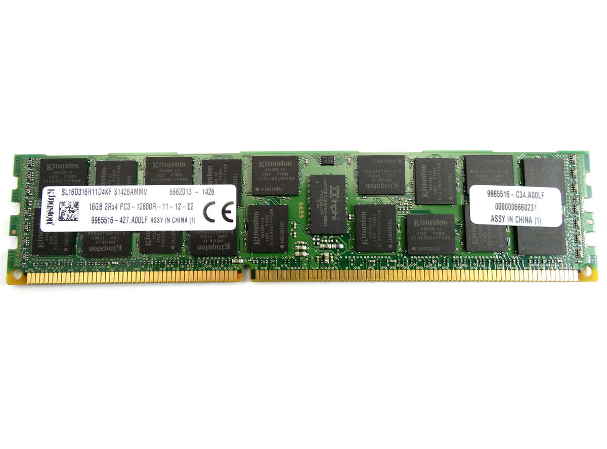 KINGSTON 16GB PC3-12800R DDR3-1600 REG ECC 2RX4 MEMORY MODULE
