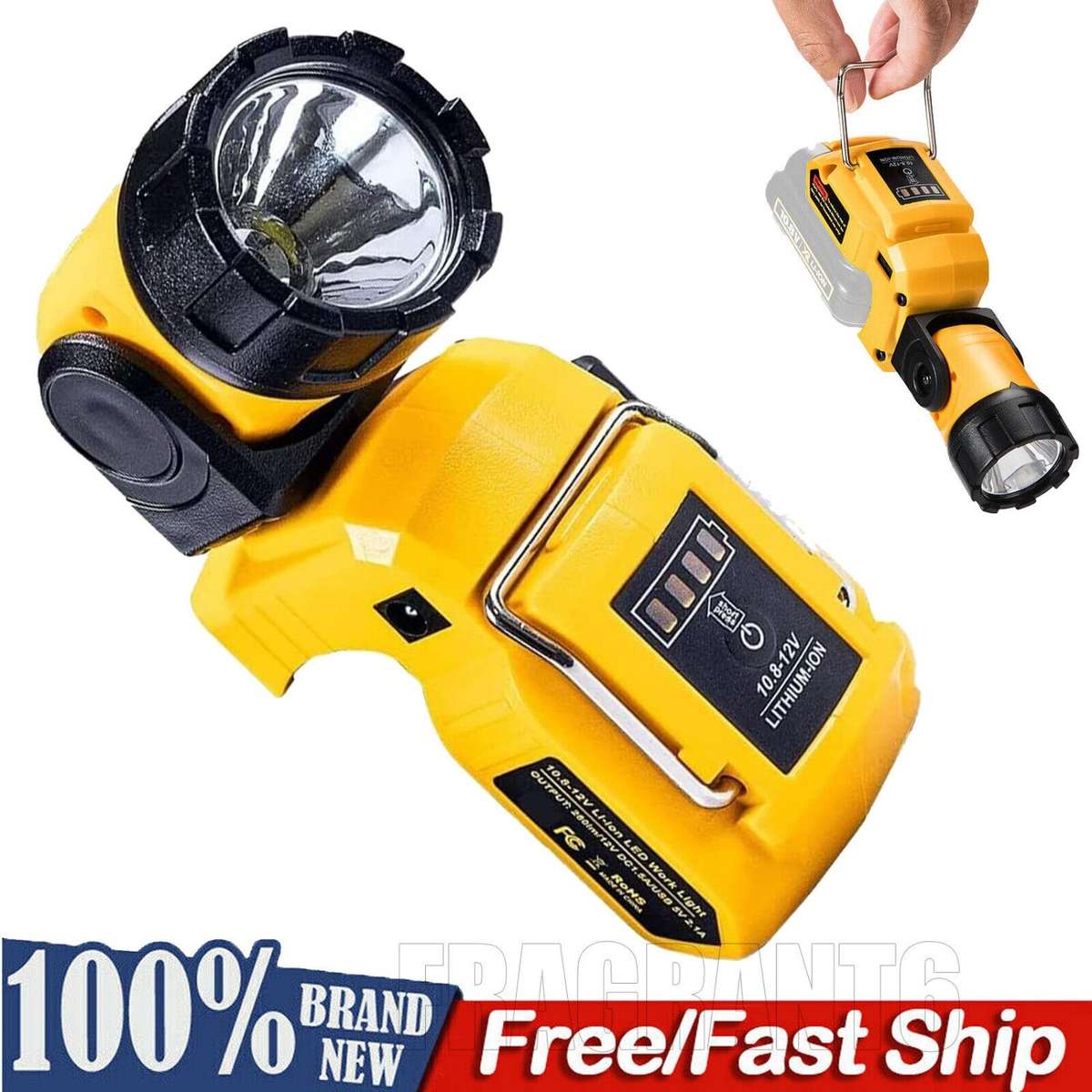 LED Work Light Electric Spotlight Flashlight For DeWalt 12V MAX Li-Ion Battery