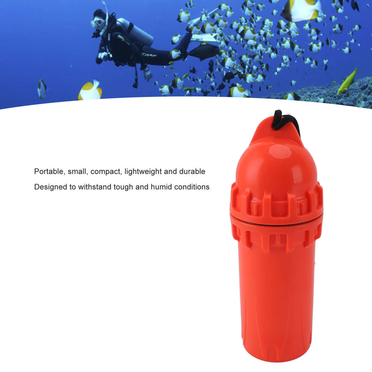 Scuba Diving Snorkeling Dry Box Waterproof Cylindrical Dry Box With Clip CW
