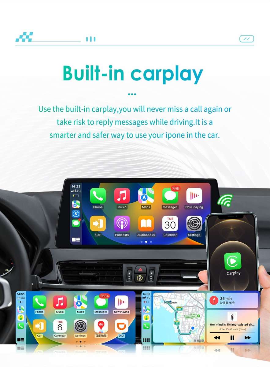 10.25" Screen For BMW X1 F48 Carplay GPS Android Auto Navi GPS Car Stereo 4Core