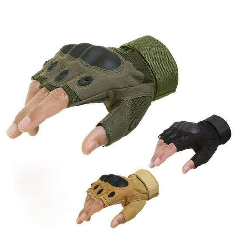 # 1 - Half Finger Glove With hardend Knuckle Unisex GREEN / LARGE