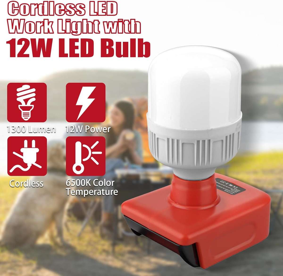 LED Work Light Protable Lamp Flashlight Camping Light for Einhell 18V Lantern