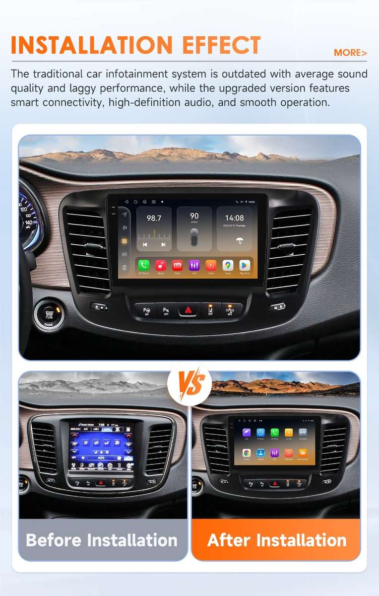 8Core Android14 For Chrysler 200 200C 200S 15-19 Carplay Stereo Radio GPS 4+32GB