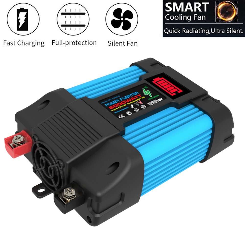 4000W Car Power Inverter DC12V To AC220V Pure Sine/Wave 2USB LCD Display
