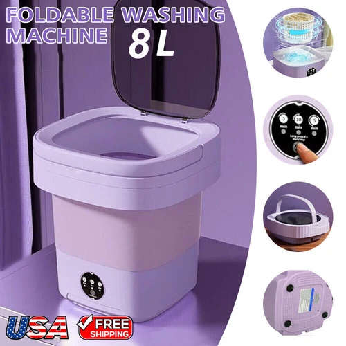 Mini Washing Machine 8L Folding Portable Sterilization Drying Laundry Machines