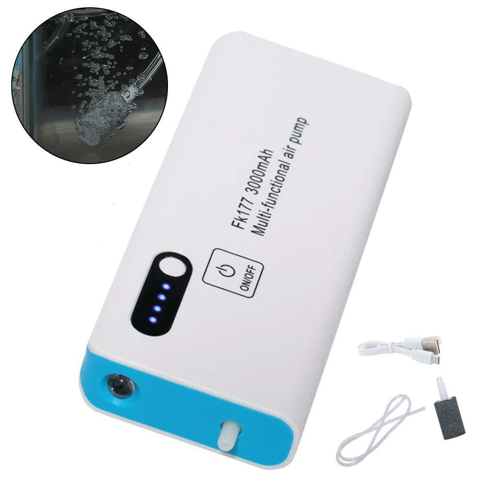 Oxygenated Aerator For Live Bait Bucket With Adjustable Clip And USB Port