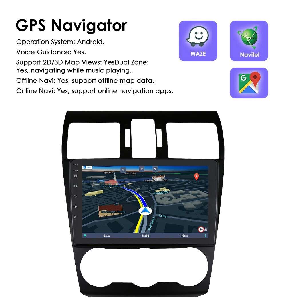 For 2016 2017 2018 Subaru WRX Apple Carplay Car Radio Android 13 Navi GPS Player