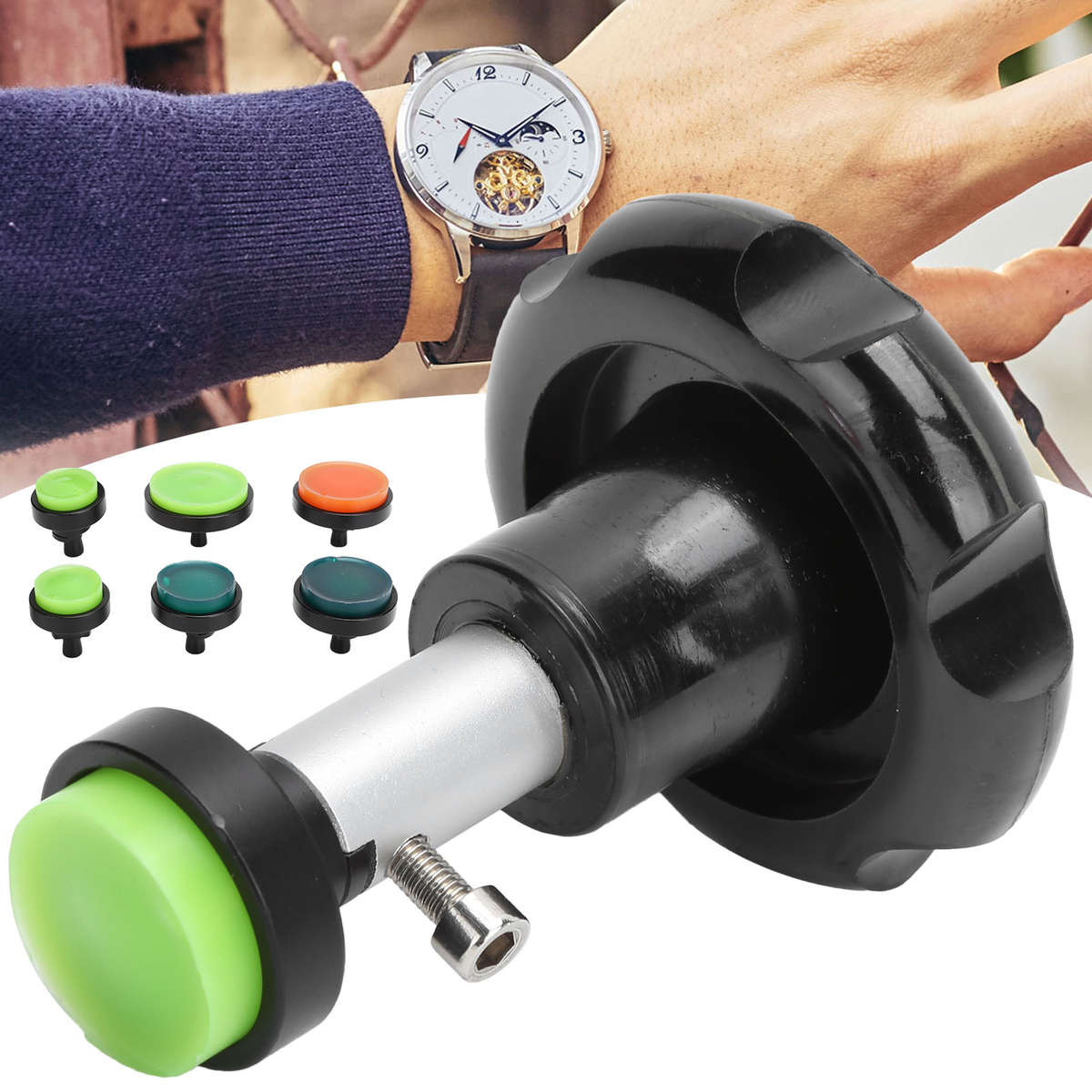 Suction Back Case Watch Opener With 6pcs Dies Ergonomic Watch Opening Tool F CHW