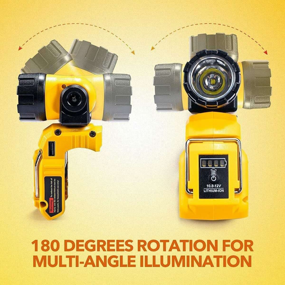 LED Work Light Electric Spotlight Flashlight For DeWalt 12V MAX Li-Ion Battery