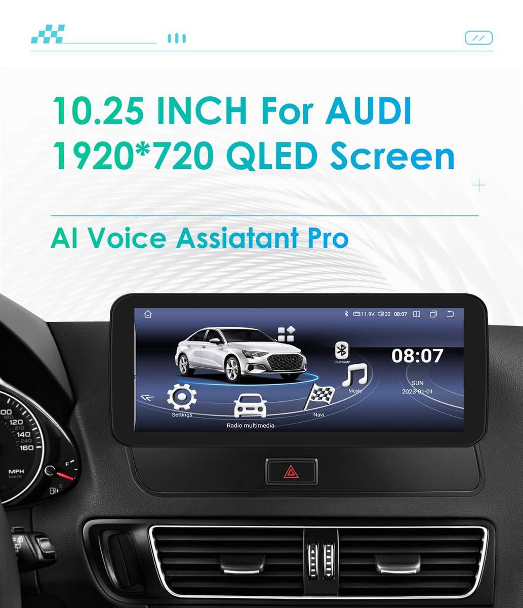 Carplay Radio Stereo 8Core 10.25''Android 13 GPS Navi For Audi Q5 2009-2016 High