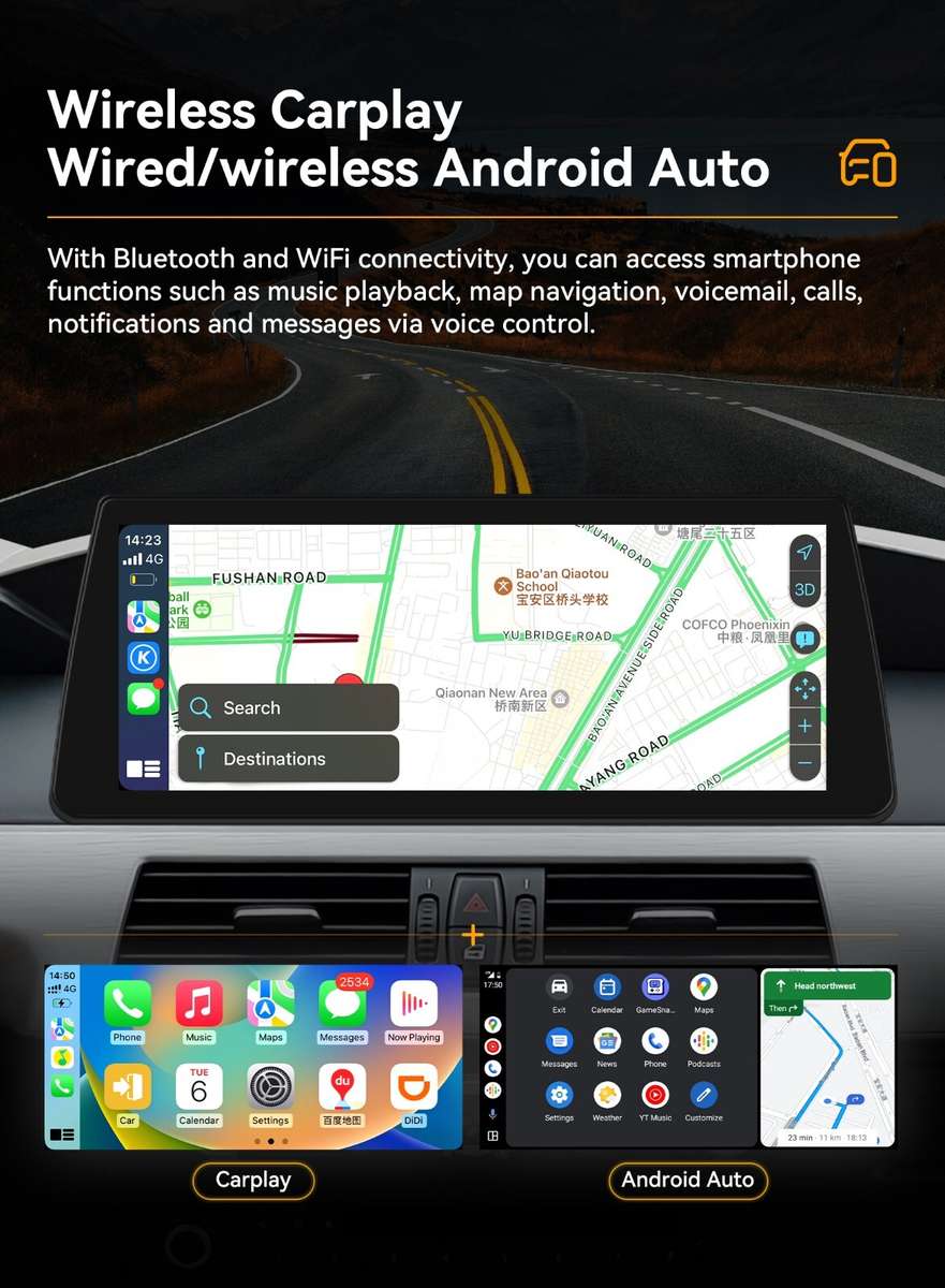 10.25" Android 13 Car Stereo Radio CarPlay GPS For BMW 5 Series E60 E61 E63 CCC