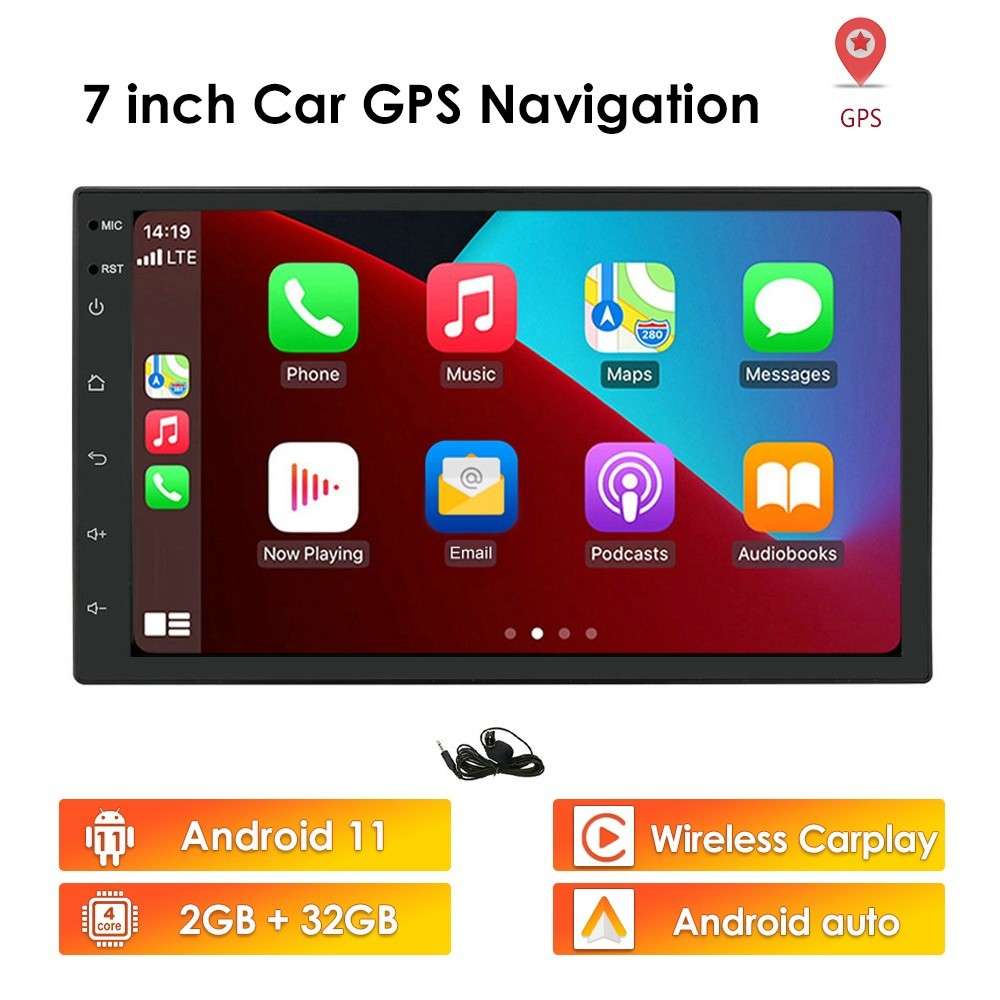 7" Double 2 Din Android Car Stereo Radio MP5 Player GPS Navigation FM RDS 32GB