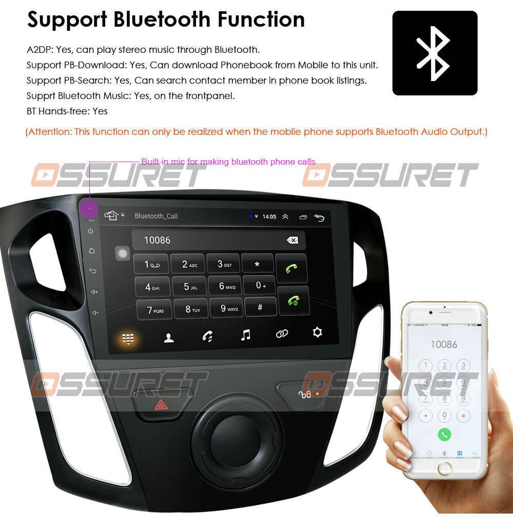 For 2011-2017 Ford Focus 9"Android 12 Car Stereo Radio GPS WiFi Apple CarPlay FM