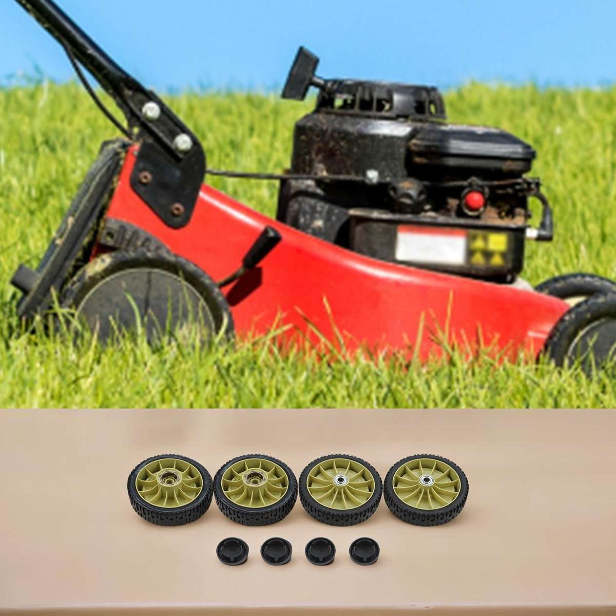 For Honda Lawn Mower Wheel Replacement Kit 20CM Front & Rear Wheels (4-Pack)