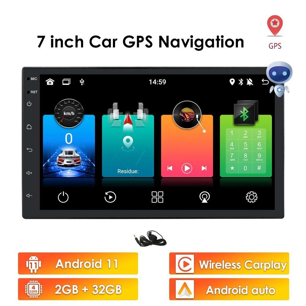 7" Double 2 Din Android Car Stereo Radio MP5 Player GPS Navigation FM RDS 32GB