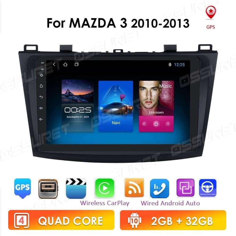 32GB Android 12 Car Radio Stereo GPS Navigation Player For Mazda 3 2010-2013
