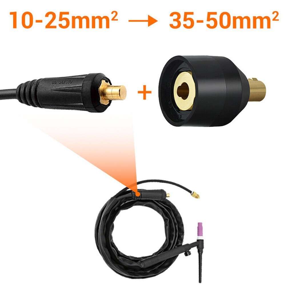 1x Plug Adapter For TIG Welding Torches From 10-25 (9mm) To 35-50 (13mm) Plugs
