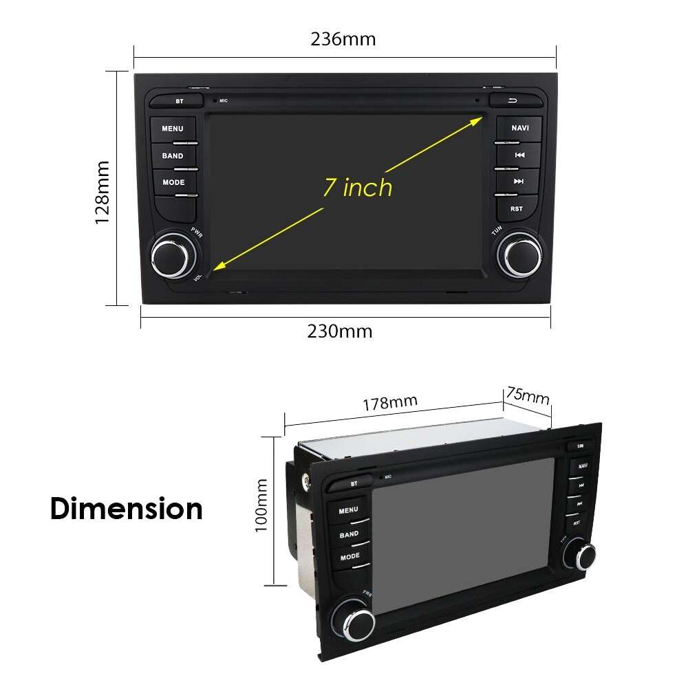Android 12 Car MultiMedia GPS Navigation BT Stereo Radio for AUDI A4 RS4 S4 B6 7
