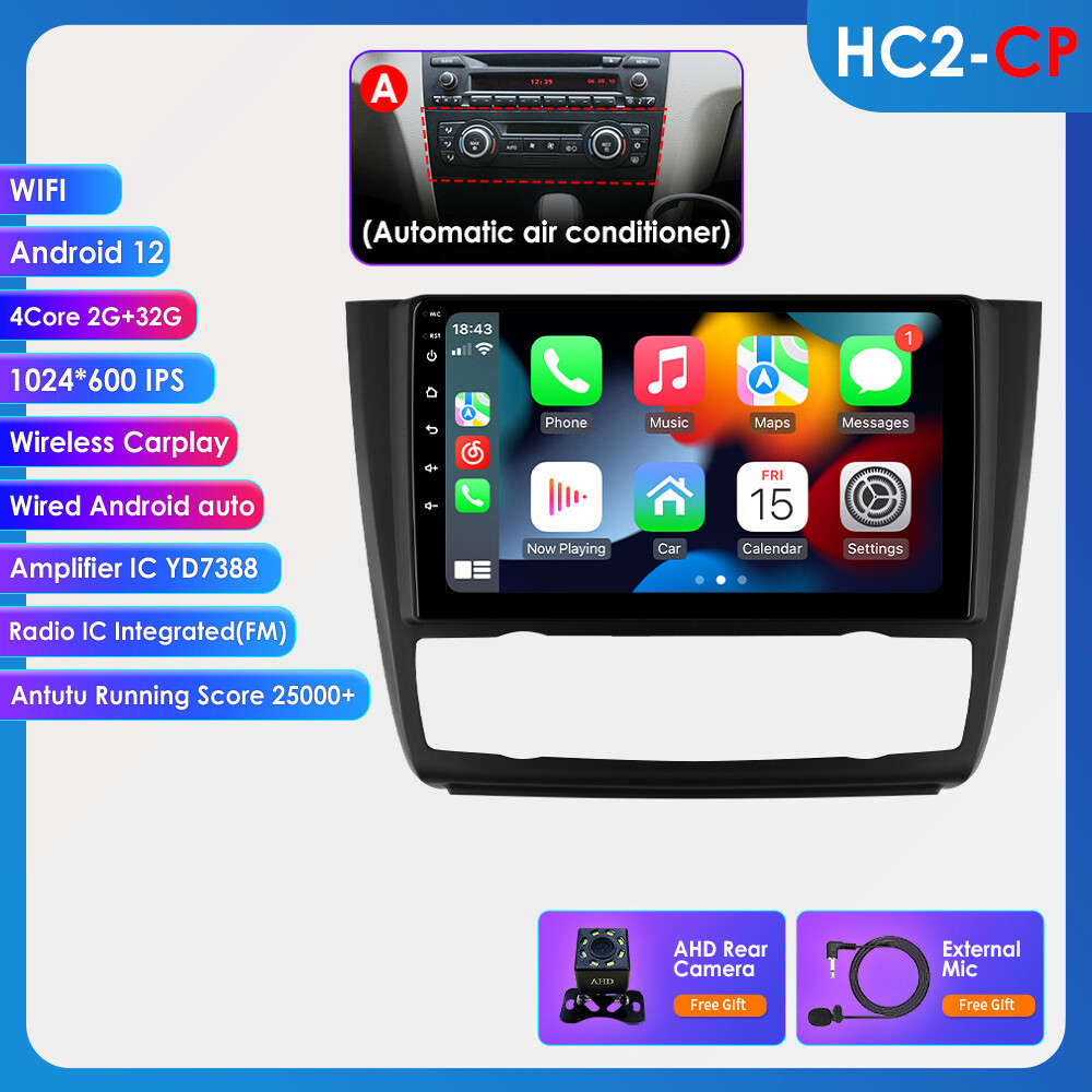 9'' Stereo Radio GPS For 2004-2011 BMW 1 Series E88 E82 E81 E87 Auto AC Carplay