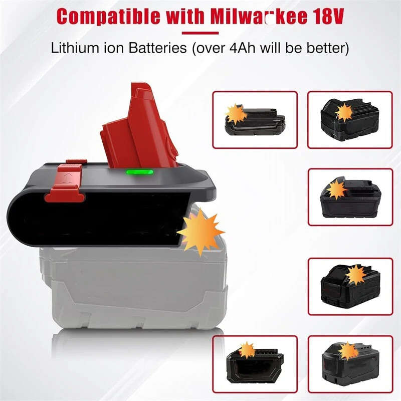 Battery Adapter for Milwaukee 18V Convert to for Dyson V6 V7 V8 Vacuum Cleaner