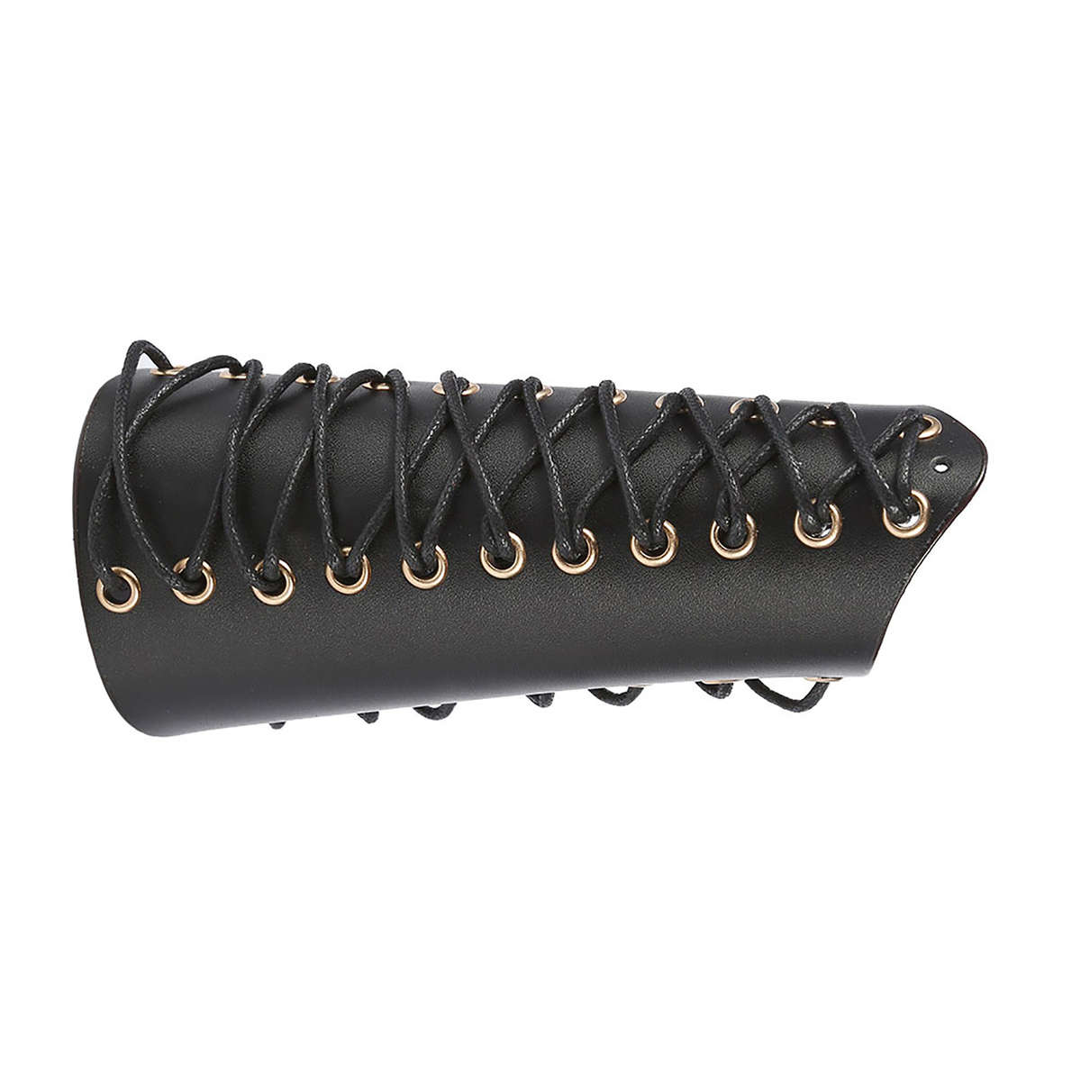 Black)1Pc Archery Arm Guard Bracer Hunting Shooting Lace Up Leather Armguar