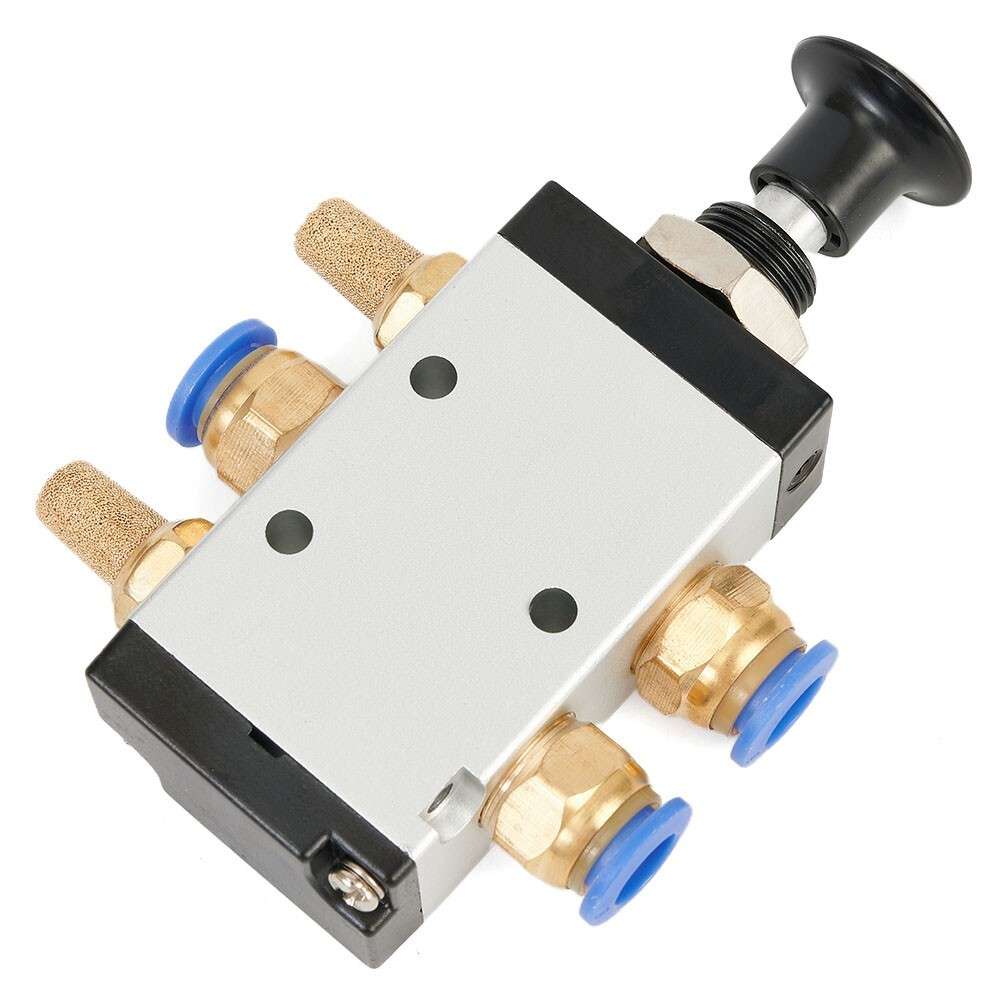 4R210-08 Hand Push Pull Pneumatic-Air Valve 5 Ways 2 Pos 1/4"BSPT & Connector