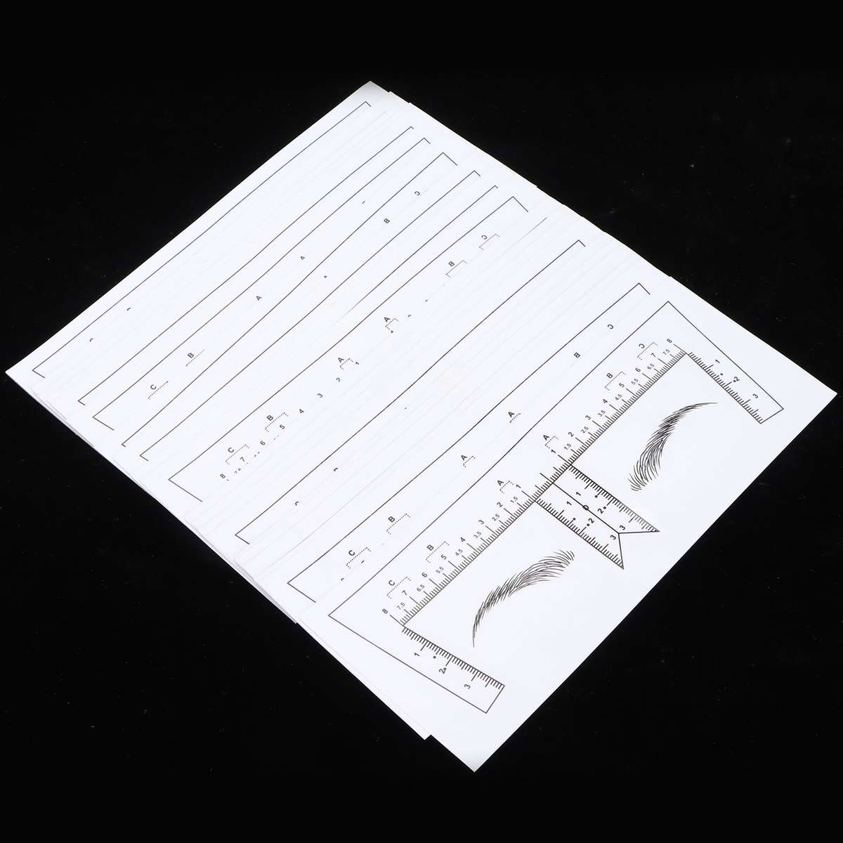 50Pcs Transparent Eyebrow Stencils Stickers Microblading Eyebrow Ruler SelfA CHW