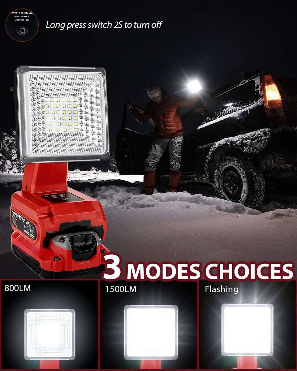 Floodlight Cordless LED Work Light for Craftsman V20 Battery LED Floodlight USB