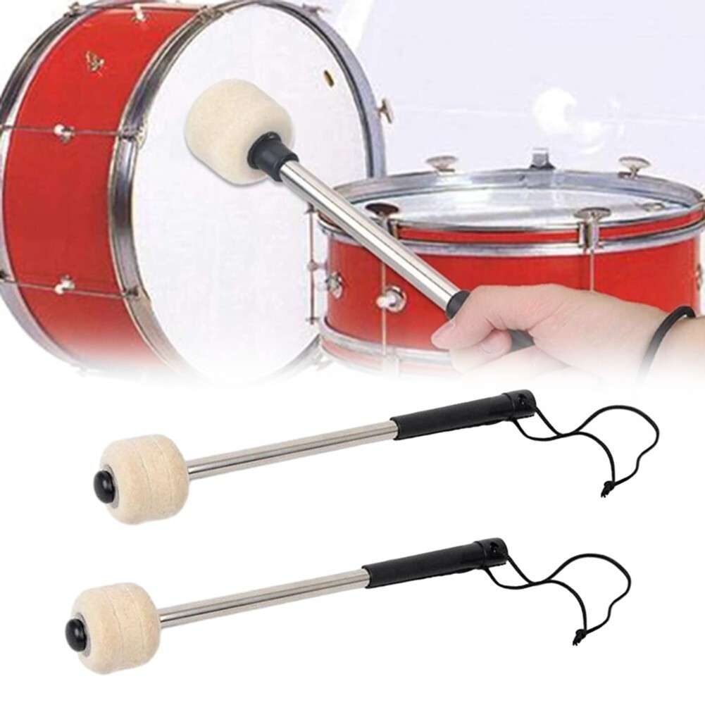 Durable And Elastic Felt Head Mallet 2Pcs Bass Drum Stick For Percussion