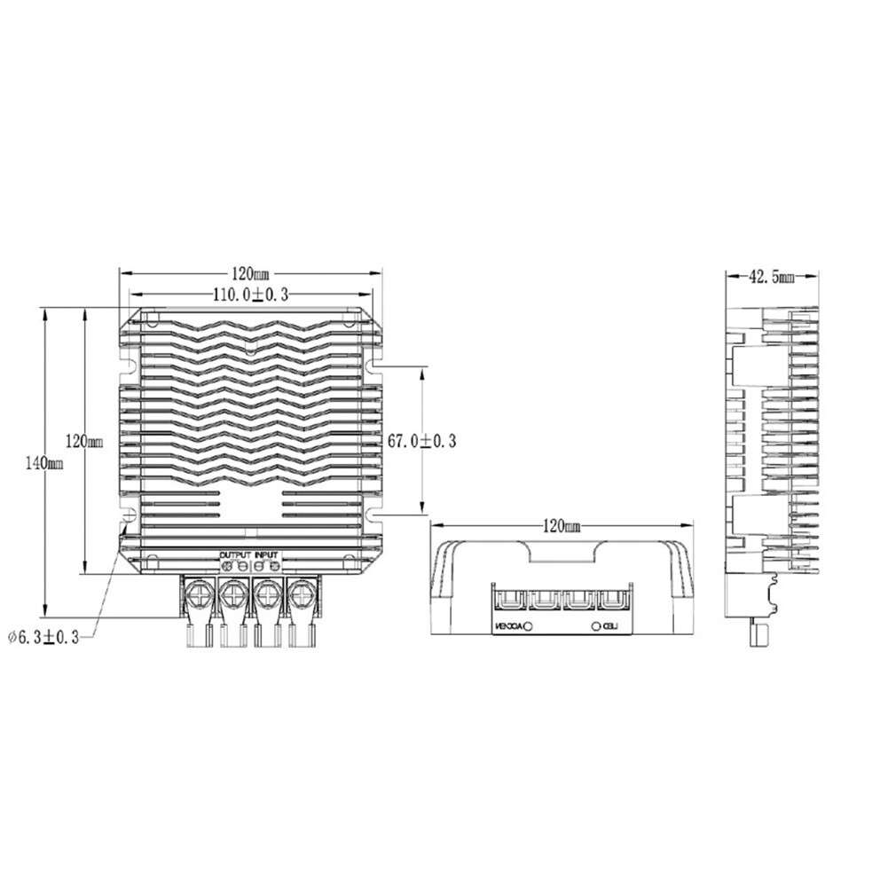30A 12V To 24V DCDC Converter With 1200W Power For Various Applications