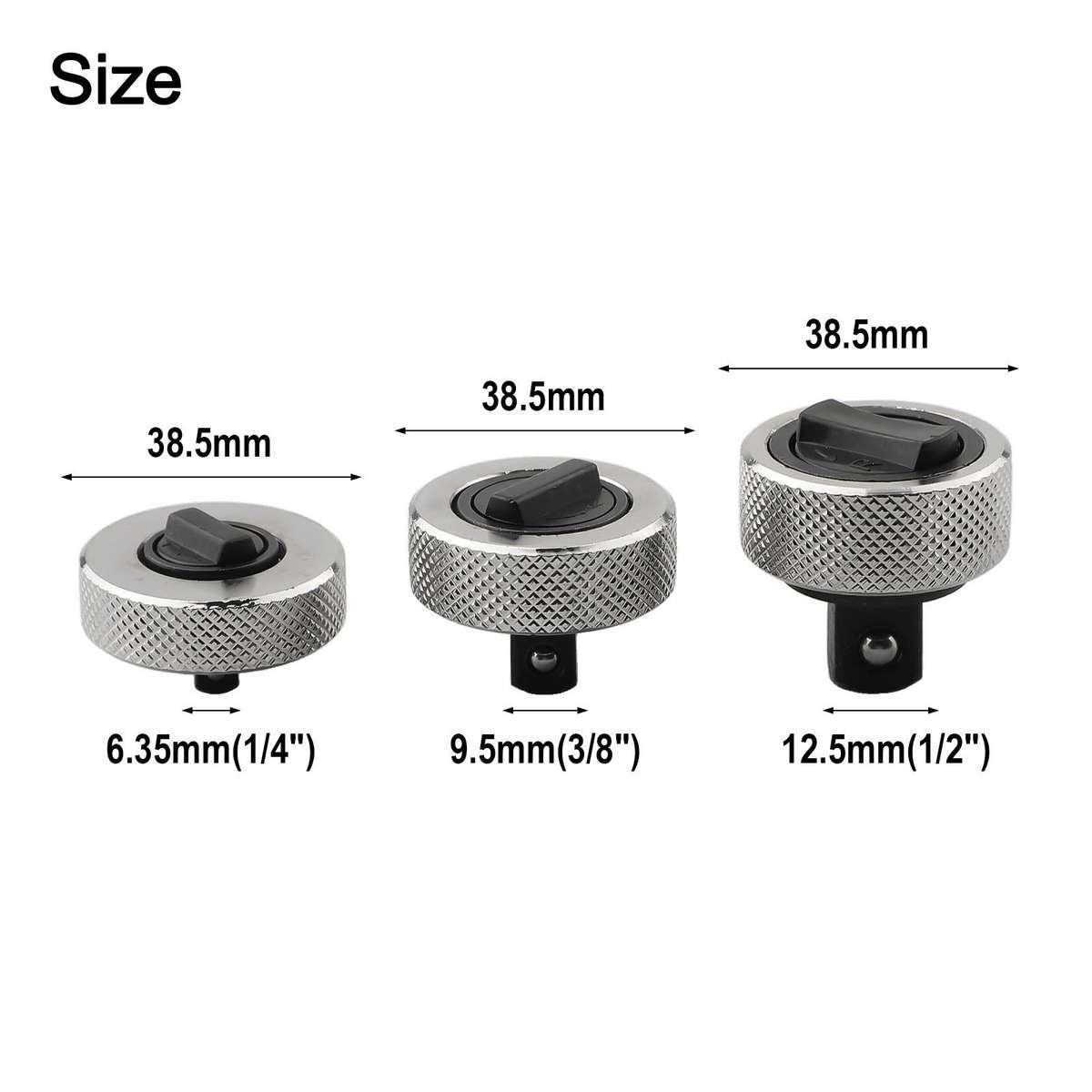 3pcs Mini Ratchet Socket Wrench Whole Steel Palm Finger Reversible 1/4 3/8 1/2in