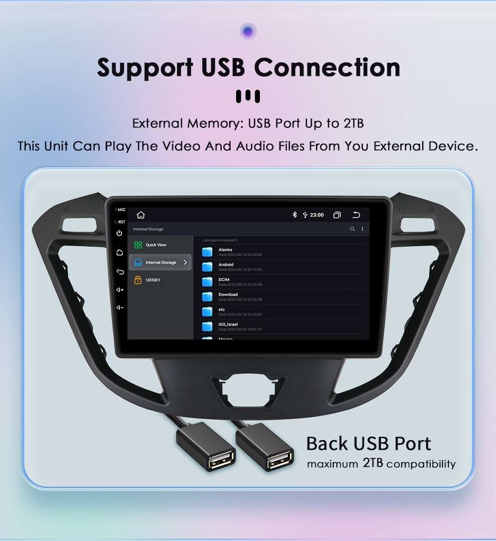 Car GPS Radio Carplay 9" Android 13 For Ford Transit Tourneo Custom 2013-2021 BT