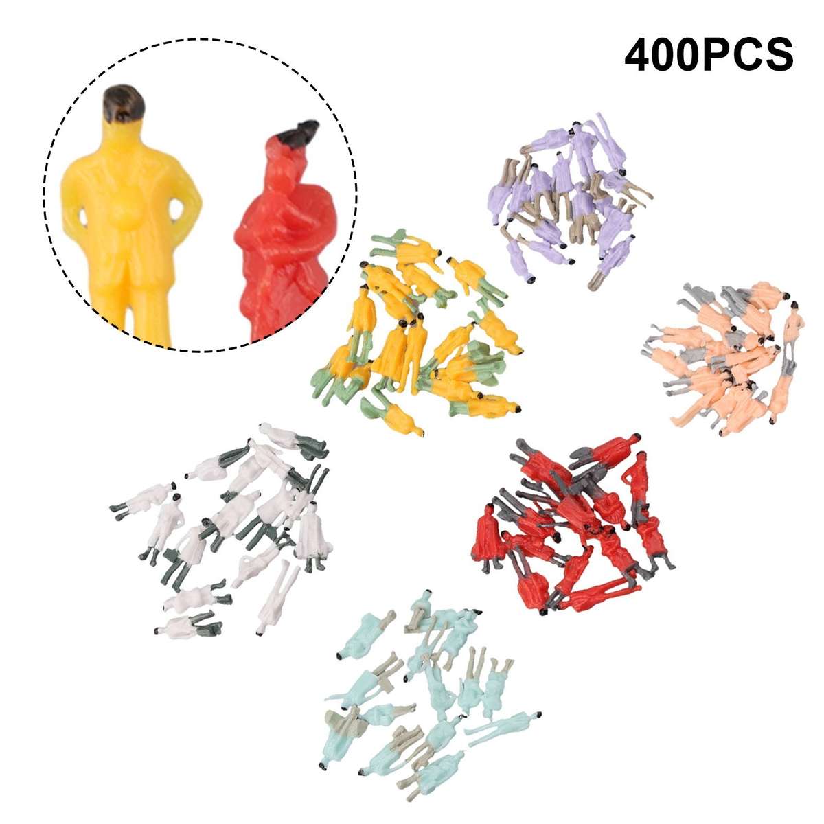 400Pcs Railway Train Layout 1:87 HO Scale Painted Figures Model People Passenger
