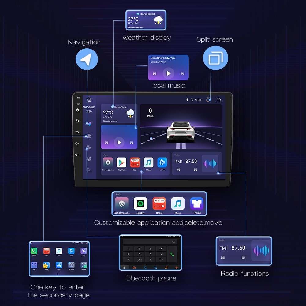 8Core Android12 Carplay Car Stereo Radio WiFi DSP For Mitsubishi Outlander 12-18