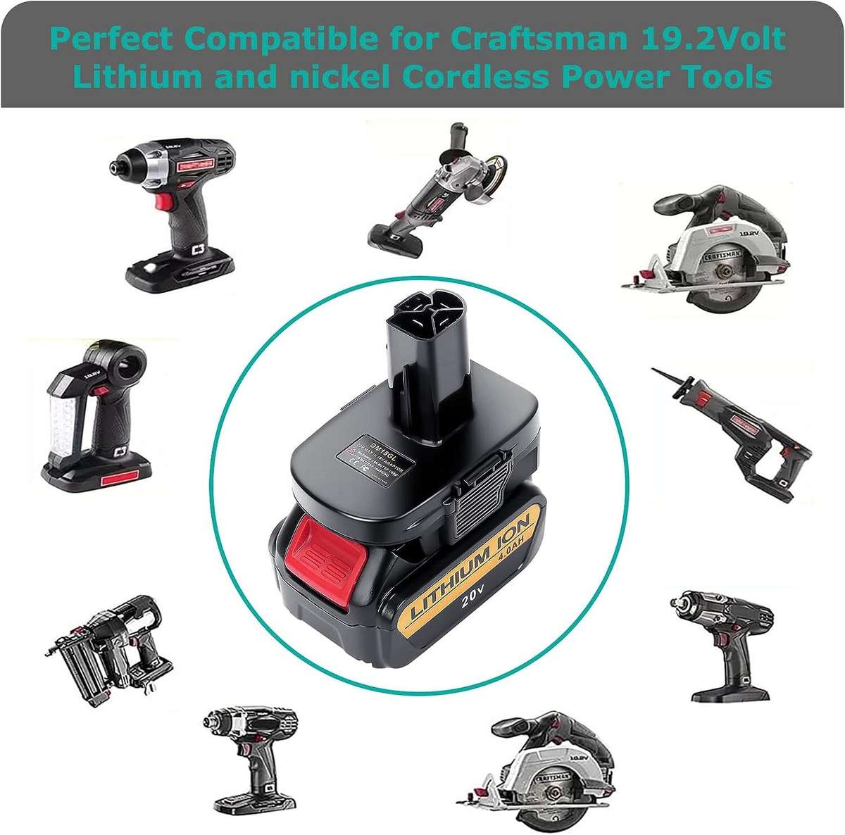 Converter Battery Adapter 18V For Milwaukee to for CRAFTSMAN 19.2V Power Tool
