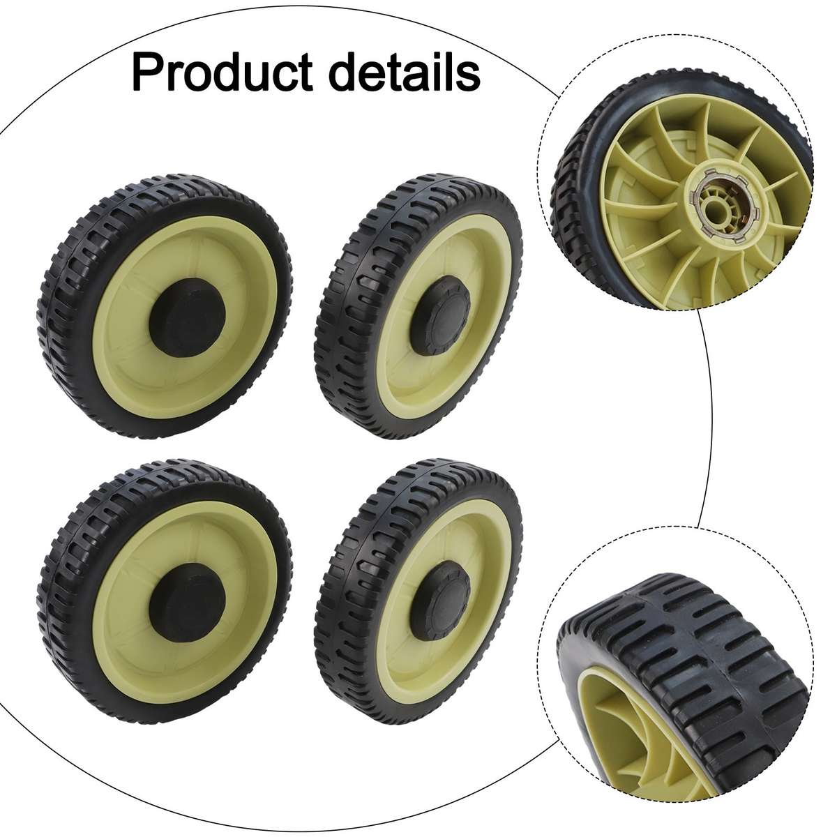 For Honda Lawn Mower Wheel Replacement Kit 20CM Front & Rear Wheels (4-Pack)