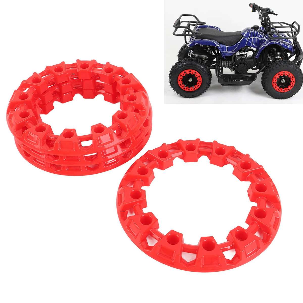 4Pcs 6 Inch ATV Wheel Trim Hub Protection Decor Plastic Tires Decorative Rim