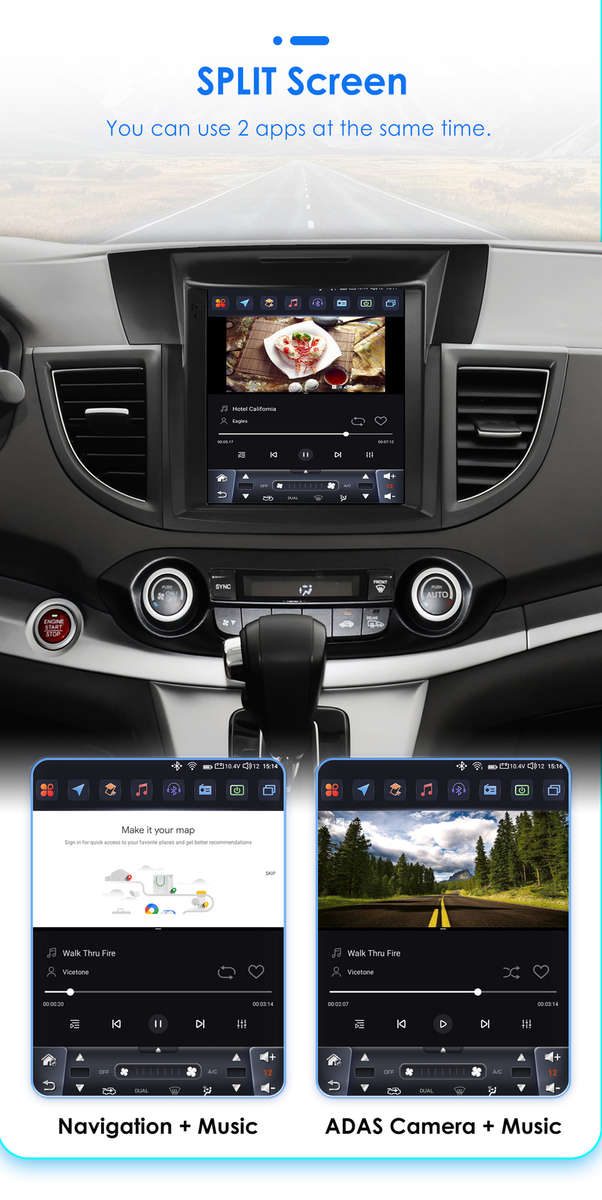 9.7'' Android 13 For Honda CRV 2012-2016 Car Multimedia Radio Carplay GPS Stereo