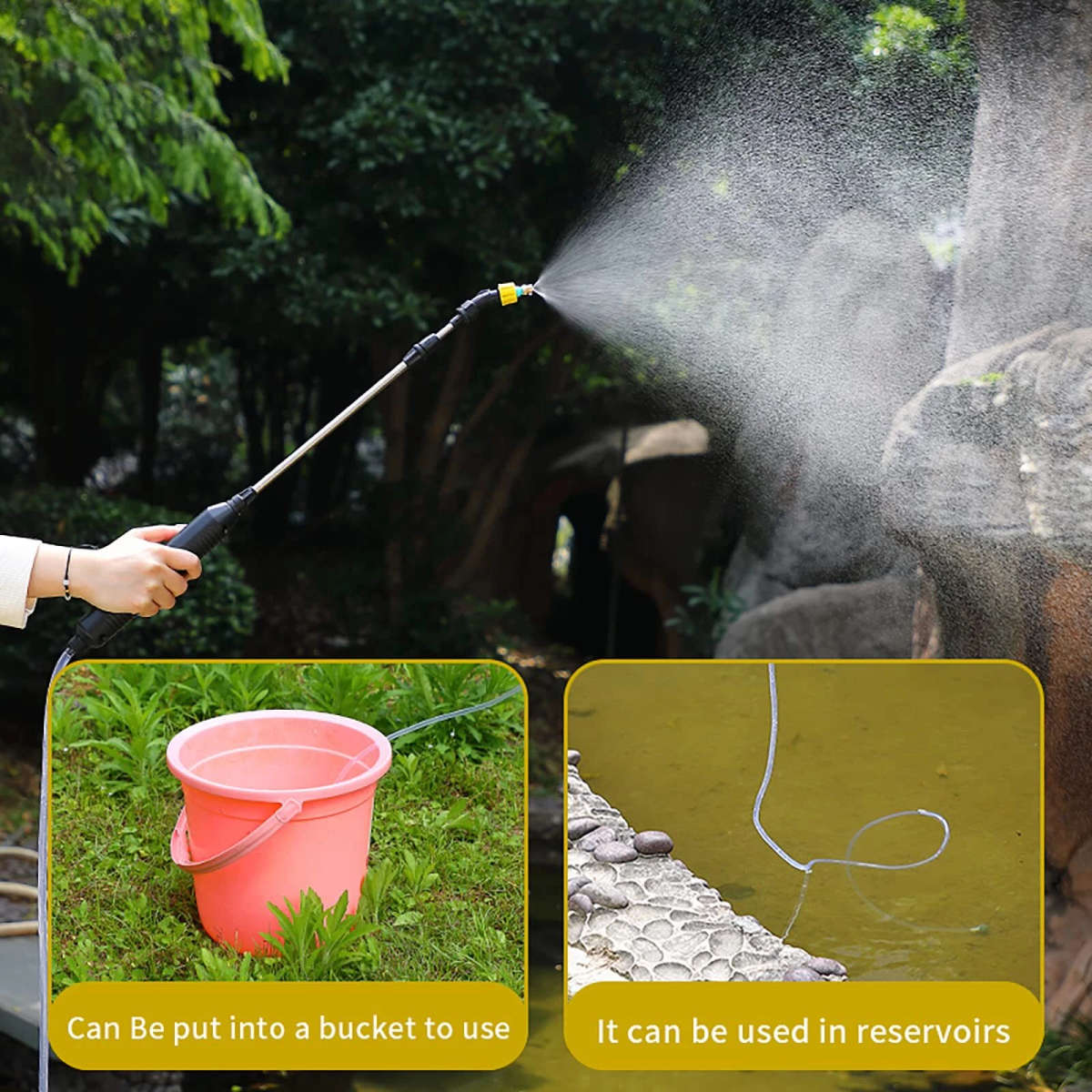 5L portable electric garden spray with retractable spray bar