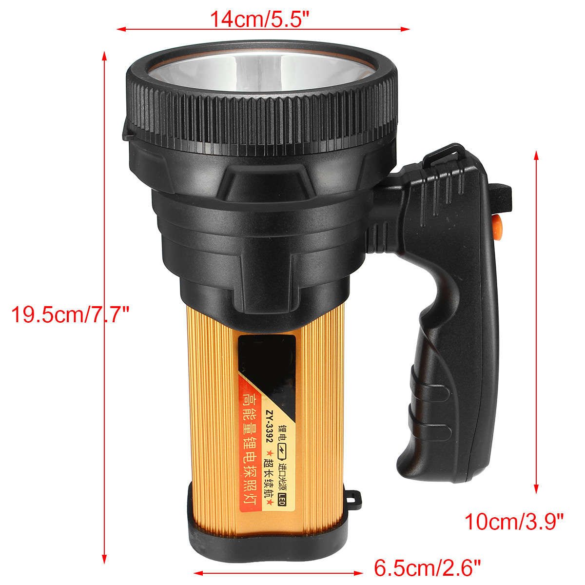 30W LED Searchlight Strong Light Rechargeable Handheld Flashlight