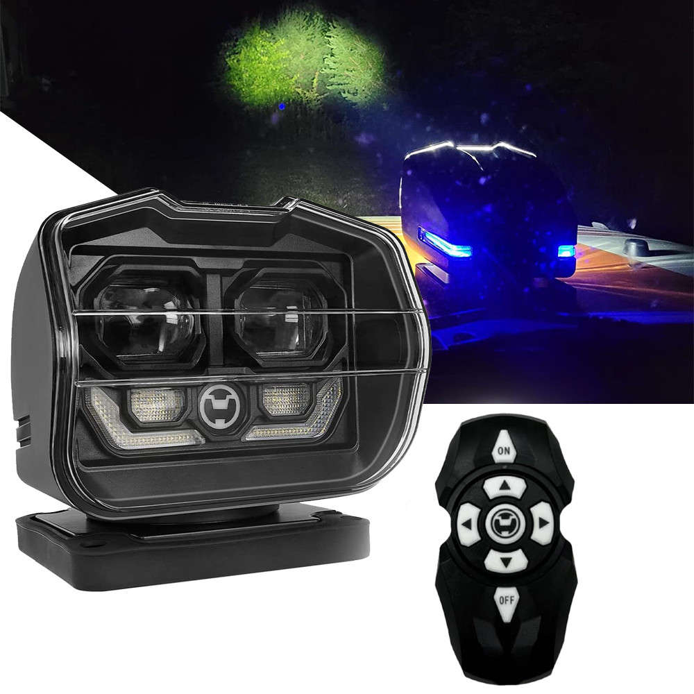 Led Wireless Remote Control 360 degree Rotating Searchlight w/ Strong Magnetic