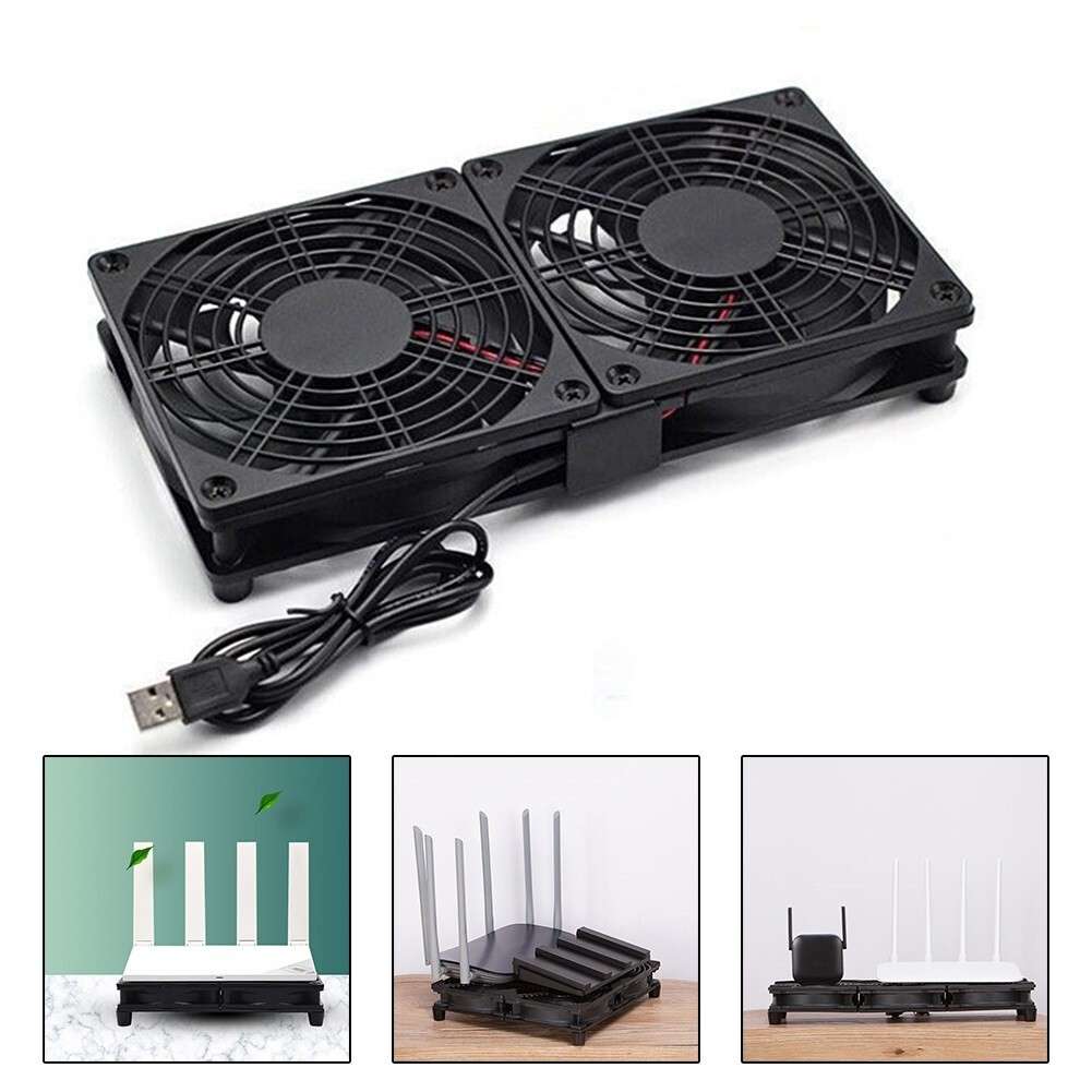 Space Saving Cooling Solution 5V USB Powered Dual Fan For PCs And Game Consoles