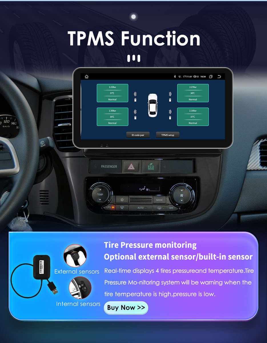 10.33" Android For Mitsubishi Outlander 2012-2018 Carplay Car Radio GPS WIFI SWC