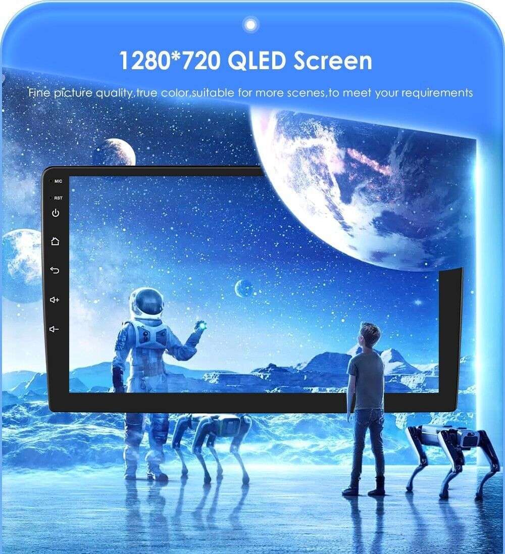 Single 1DIN Rotatable 10.1''Android 12 Touch Screen CarPlay Radio GPS WIFI 128GB
