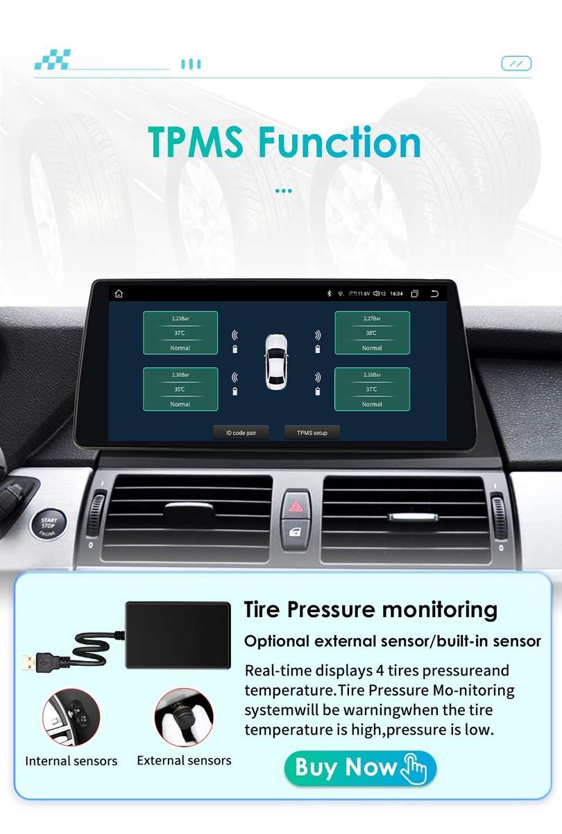 10.33"Android 12 CarPlay 8+128GB For BMW X5 X6 E70 E71 CCC Car GPS Headunit WiFi