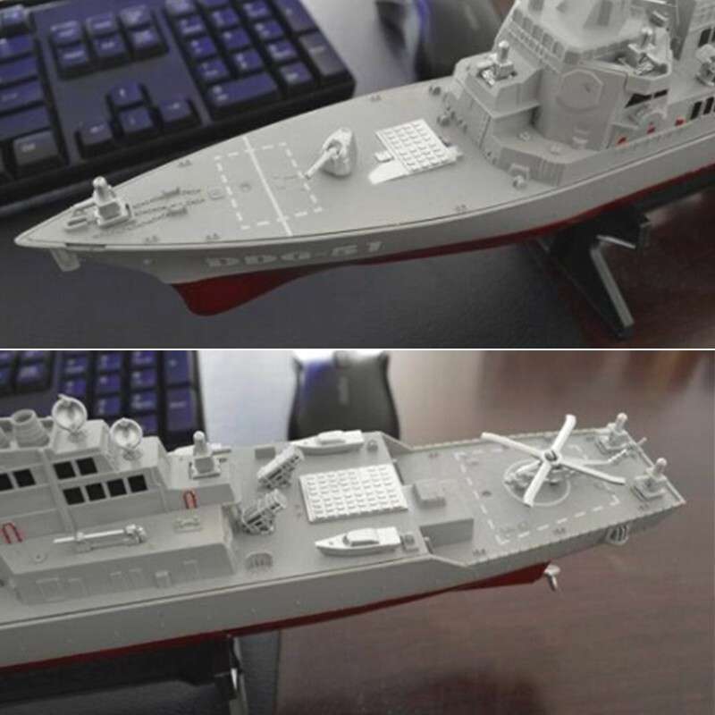 Child Static Navigation Battleship Model Toy Guided Missile Destroyer& Stand